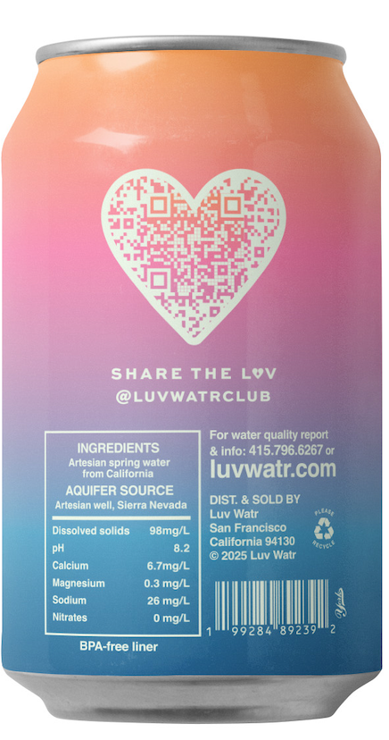 Luv Watr Artesian Water (1 Case - Canned Still Water)